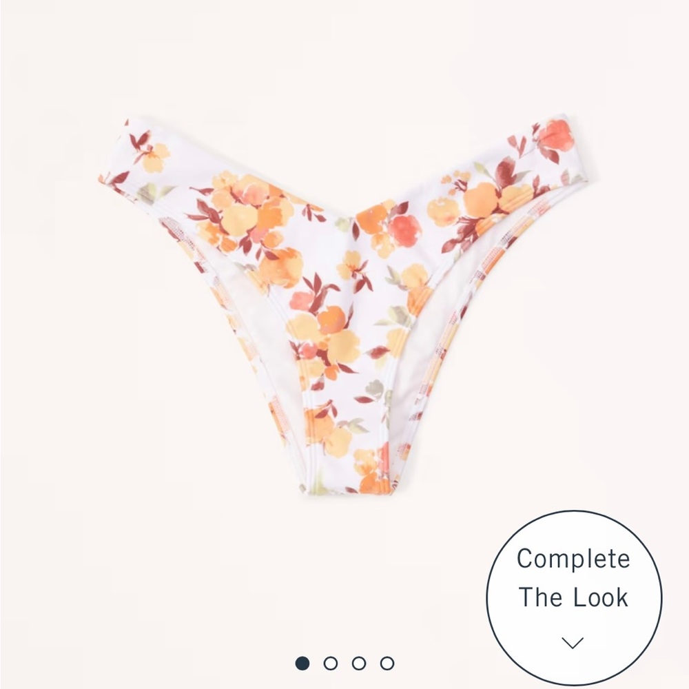 Tall-Side High-Leg Cheeky Bottom- color orange floral; size L